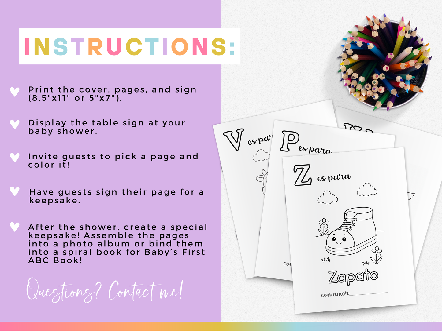 Baby's First ABC Coloring Book in Spanish (El Primer Libro ABC del Bebe)