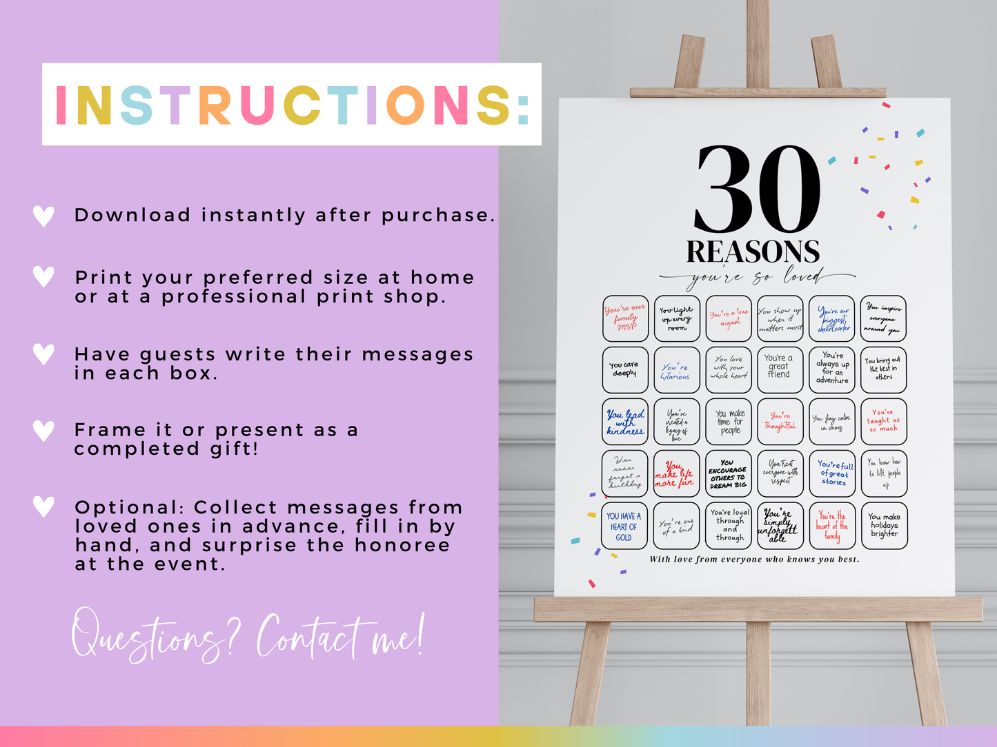 30 Reasons You're So Loved - Birthday Keepsake