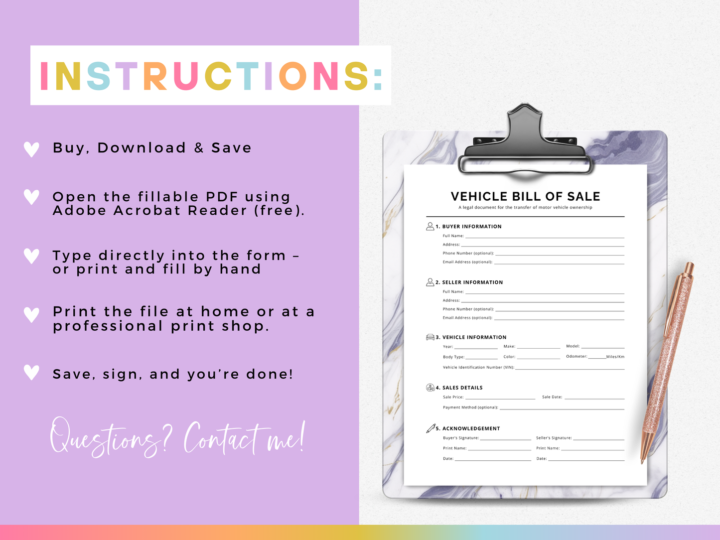 Vehicle Bill of Sale