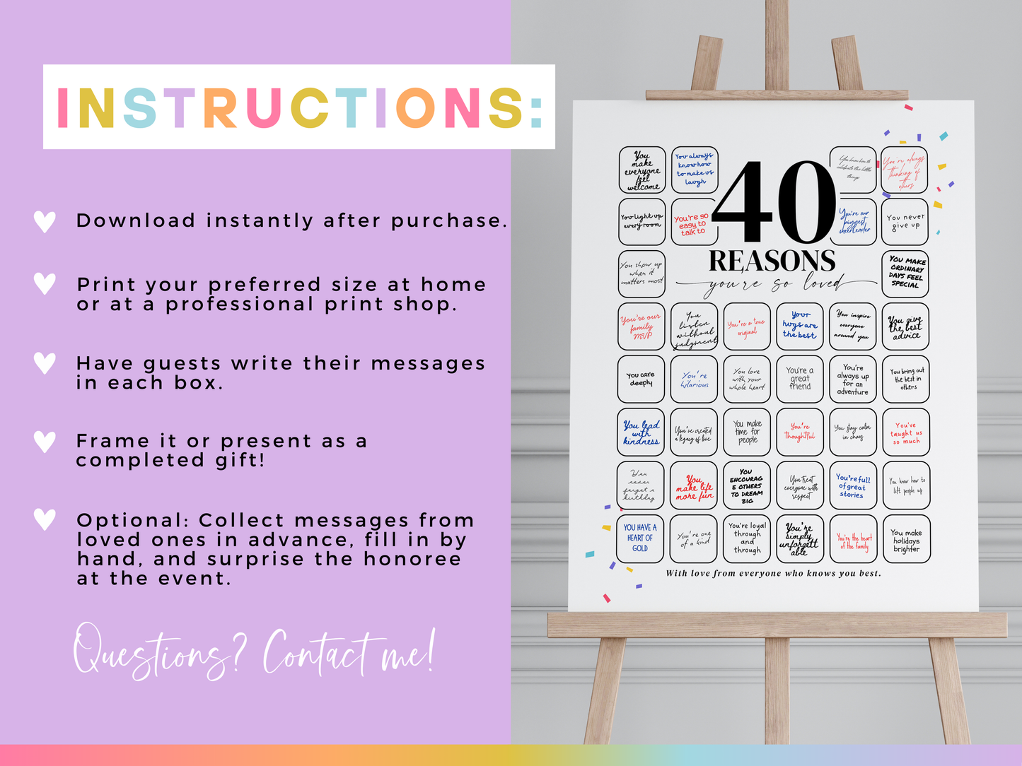40 Reasons You're So Loved - Birthday Keepsake