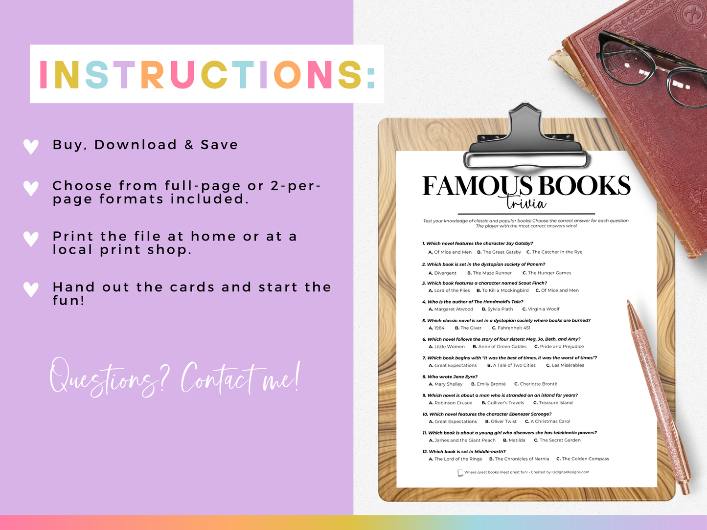 Famous Books Trivia - Book Club Edition