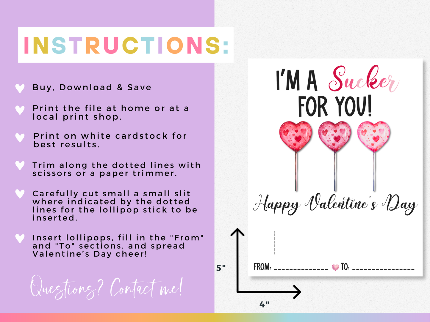 Valentine's Day Lollipop Holder Cards
