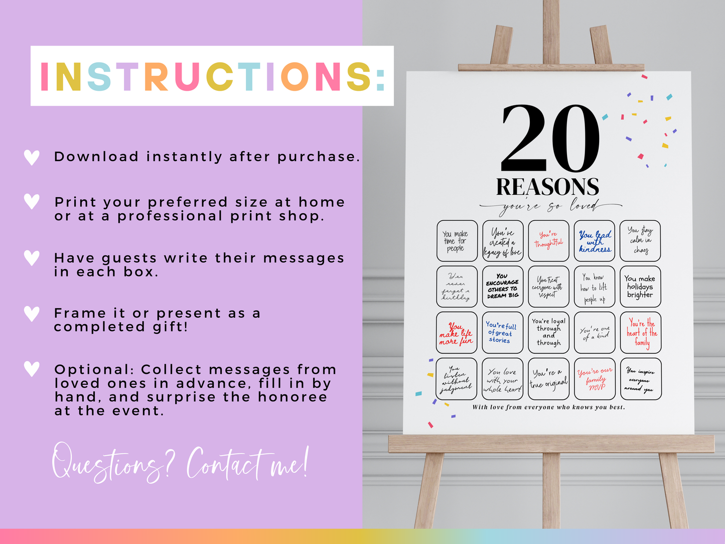 20 Reasons You're So Loved - Birthday Keepsake