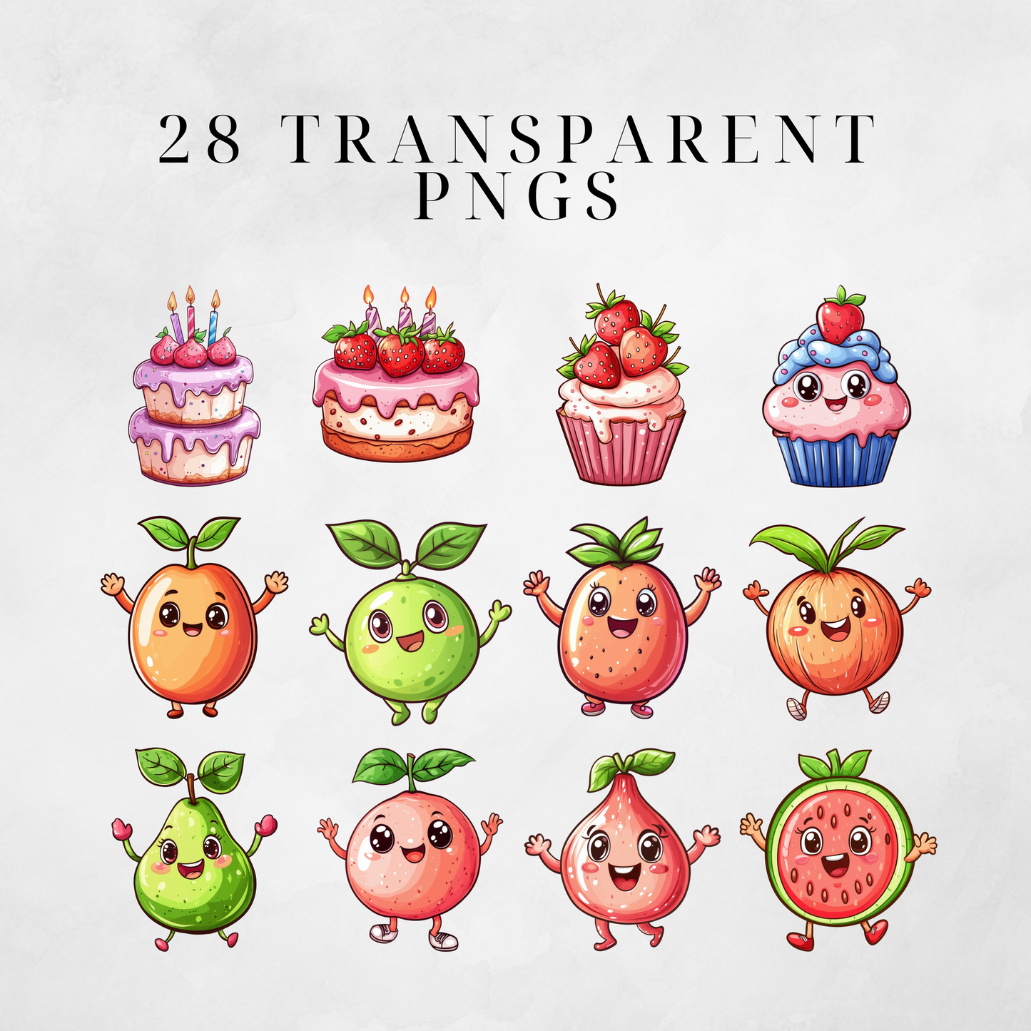 Dancing Fruit Clipart Pack