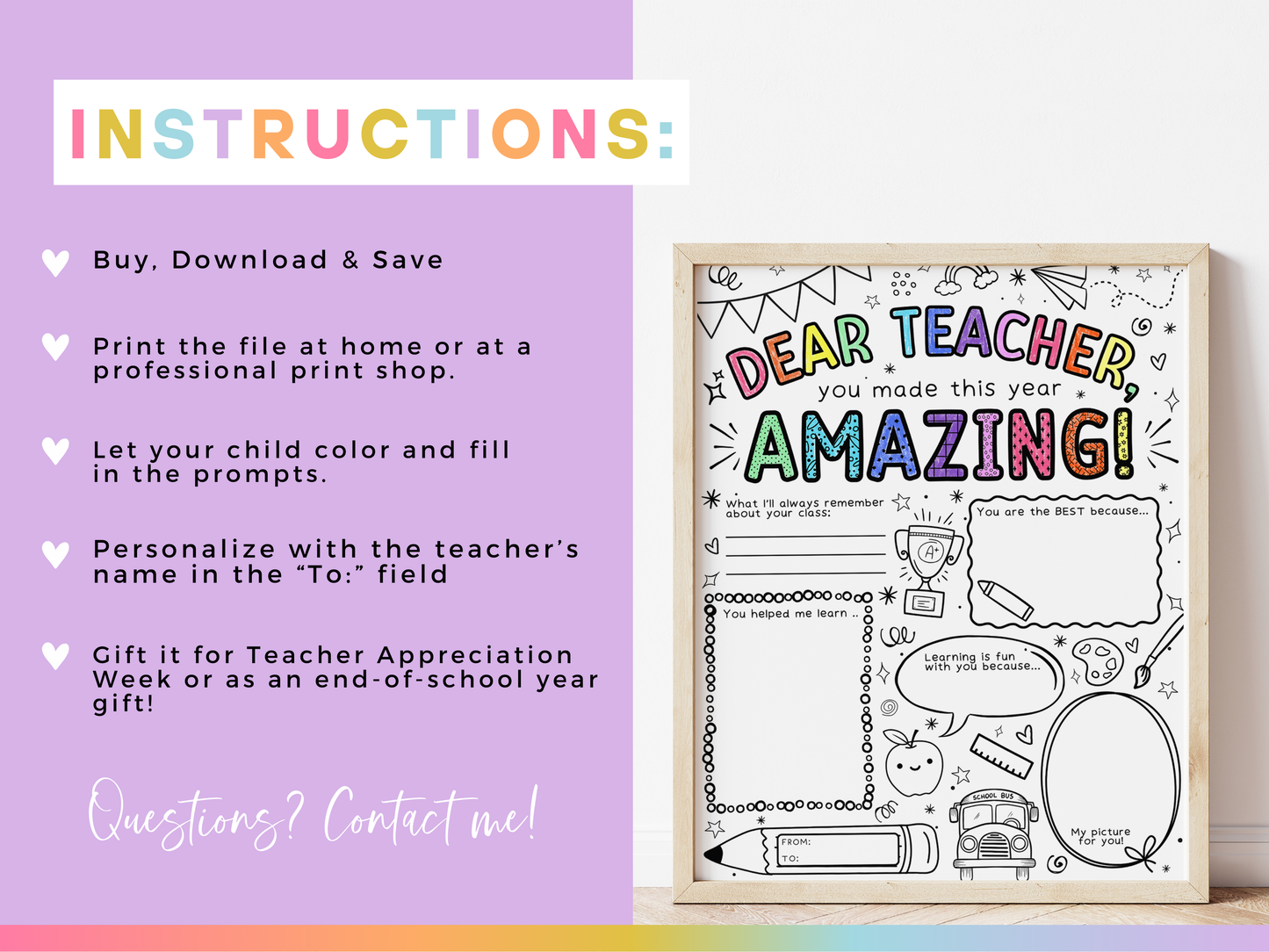 Teacher Appreciation Coloring Page