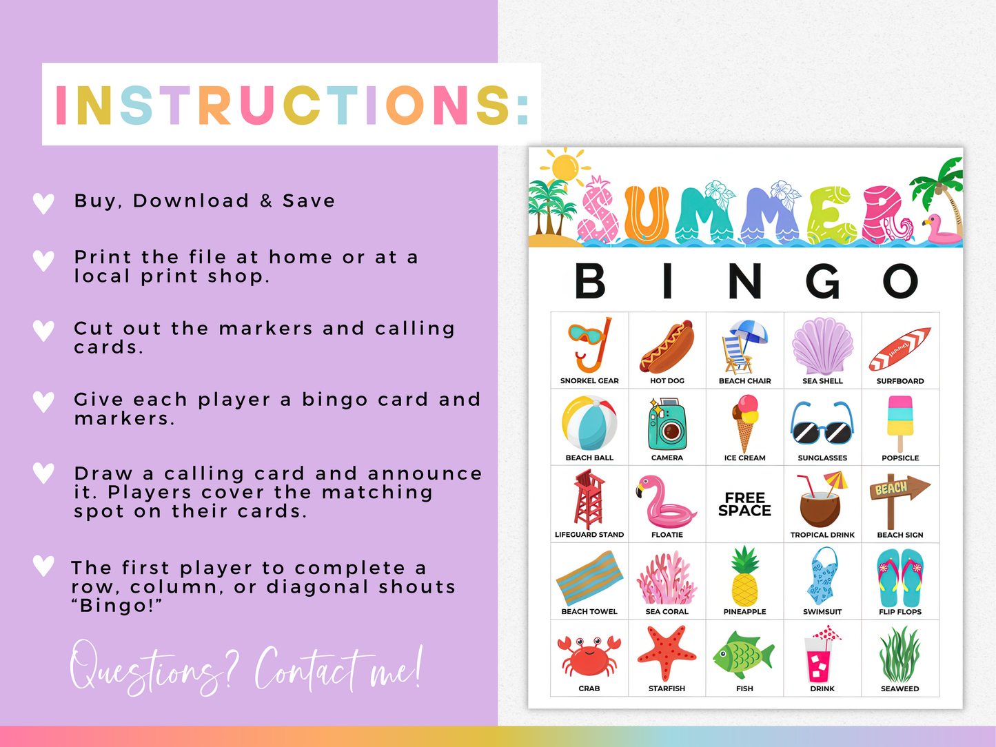 Summer Bingo Cards