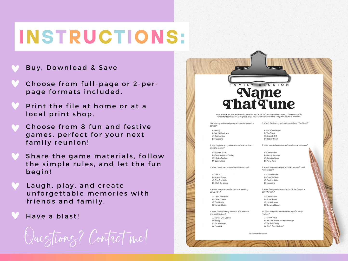 Family Reunion Party Game Pack (8 Games)