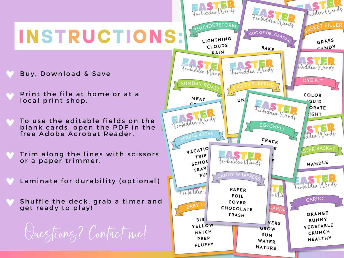 Easter Forbidden Words Game