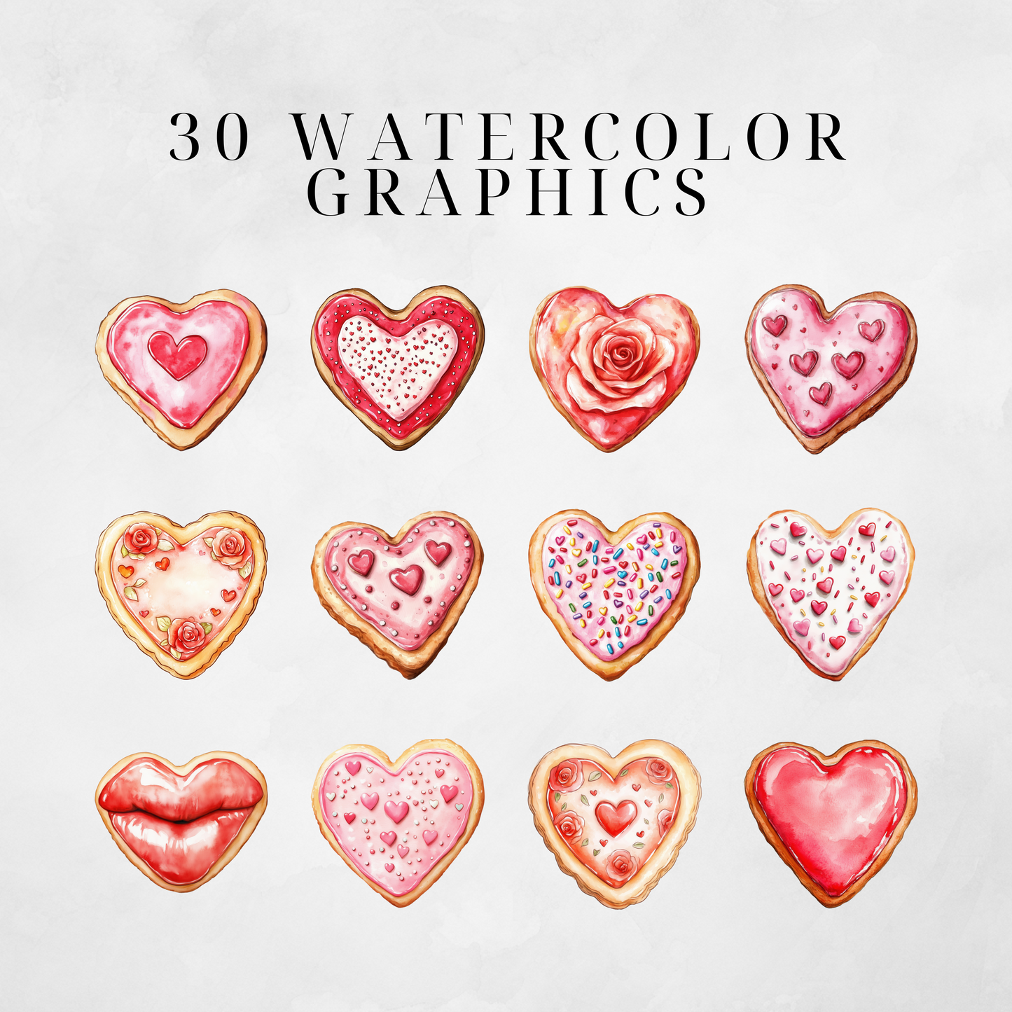 Valentine's Day Cookies Clipart Pack