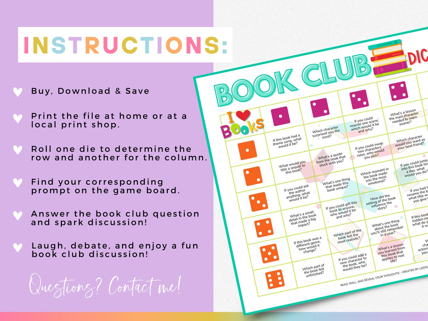 Book Club Dicebreaker
