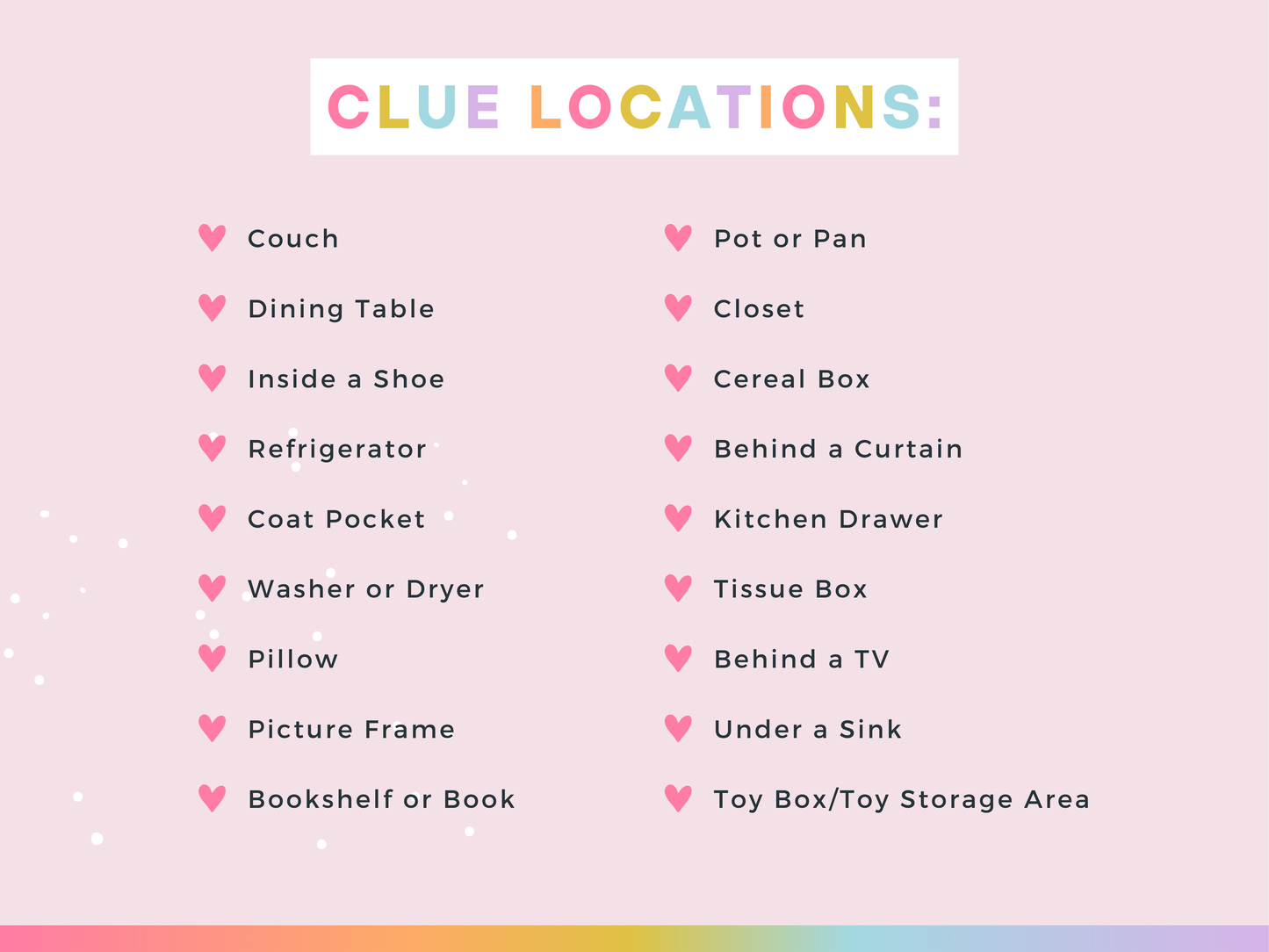 Easter Indoor Scavenger Hunt Cards