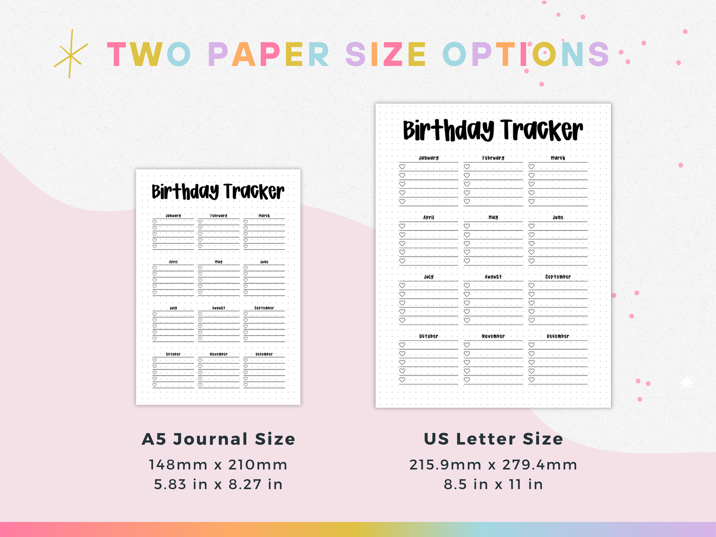 Birthday Tracker (Planner Insert)