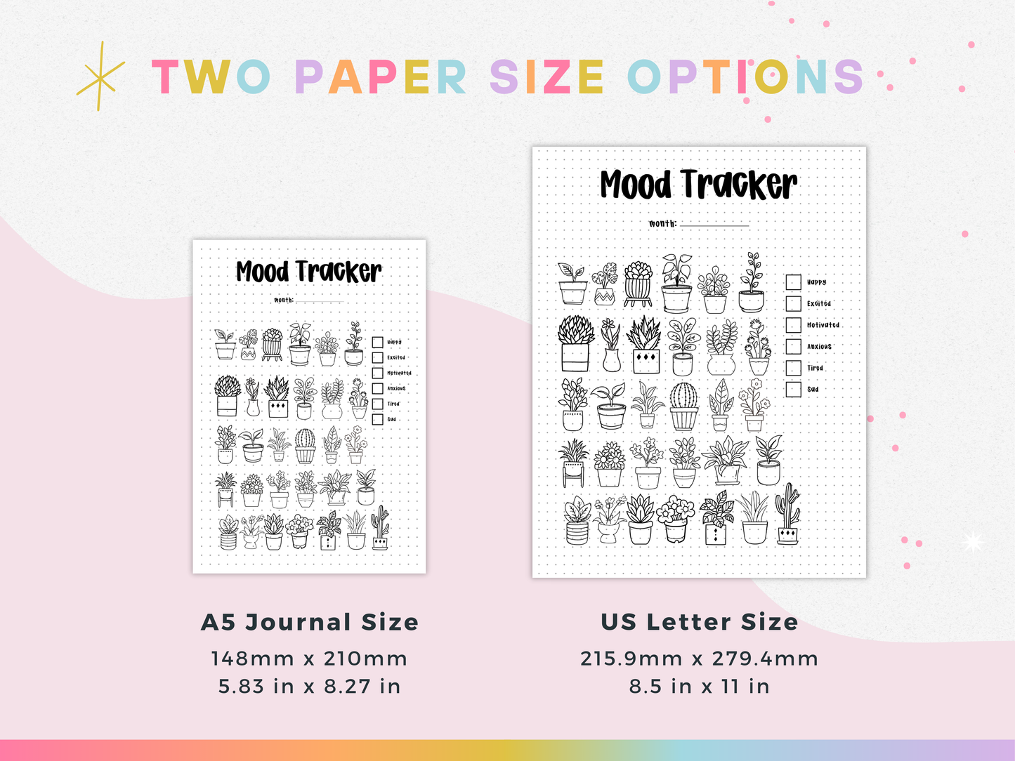 Plants Mood Tracker (Planner Insert)