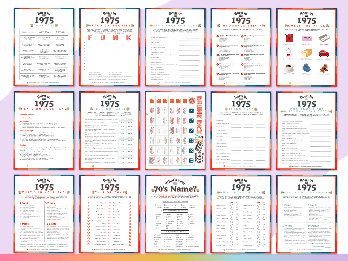 Born in 1975 Party Game Pack
