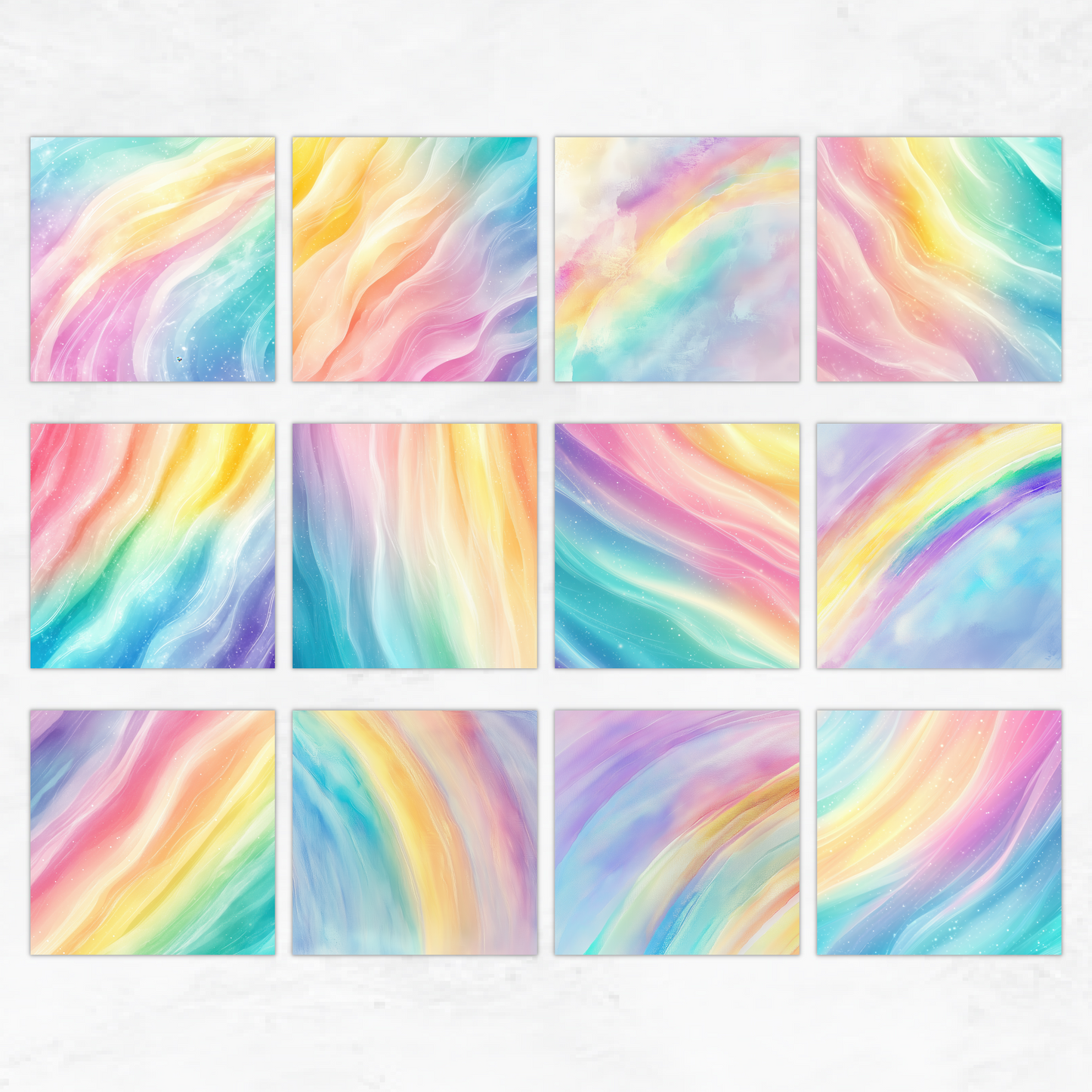Rainbow Waves Digital Papers