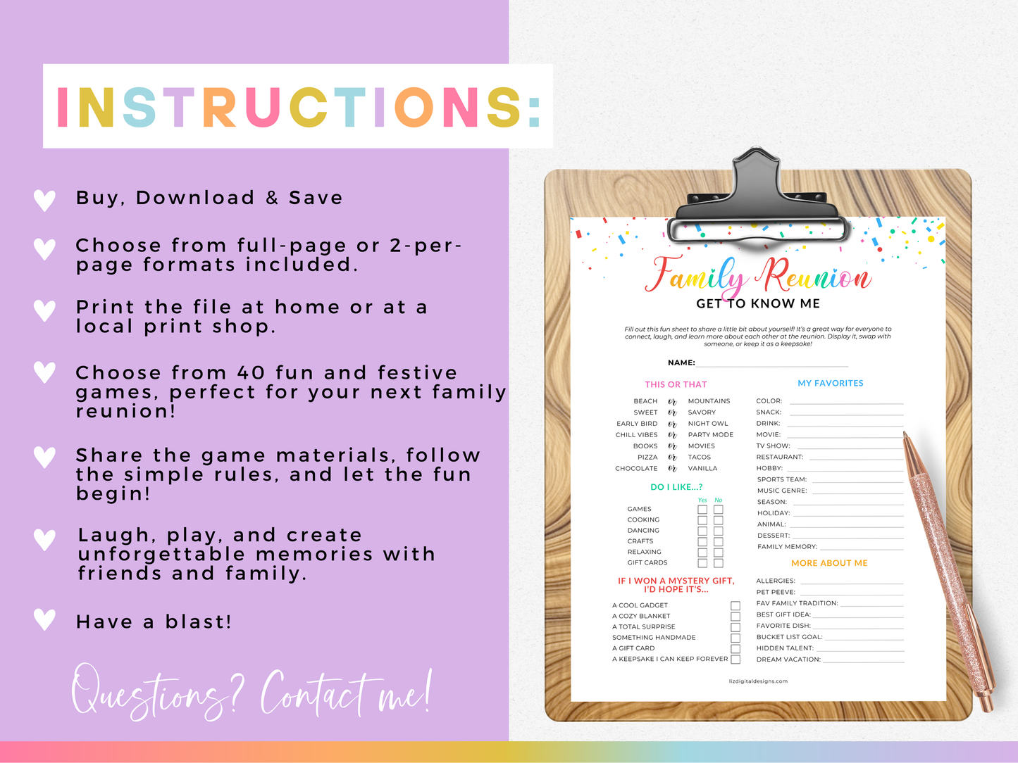 Family Reunion Party Game Pack (40 Games)