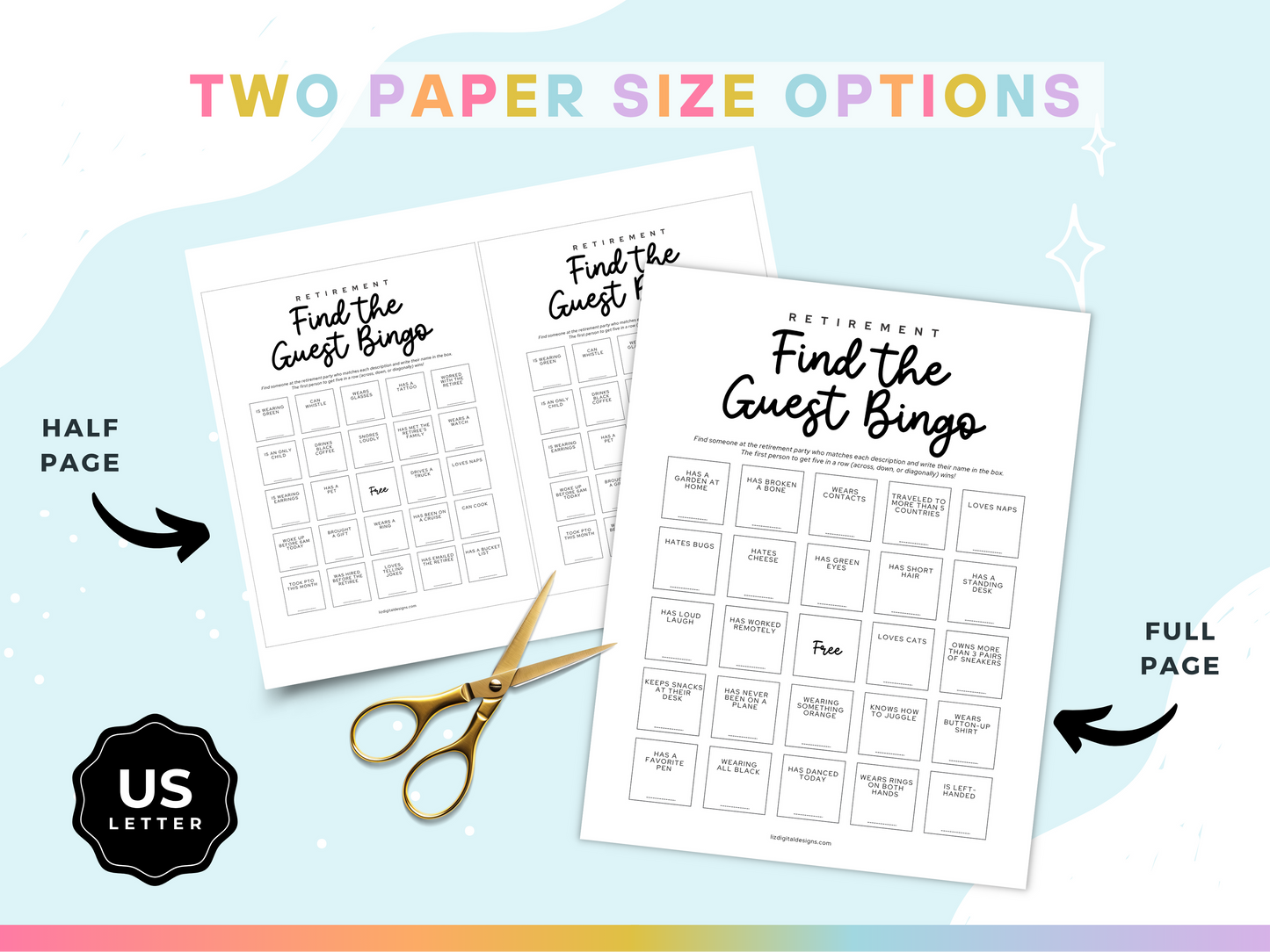 Retirement Party Game - Find the Guest Bingo