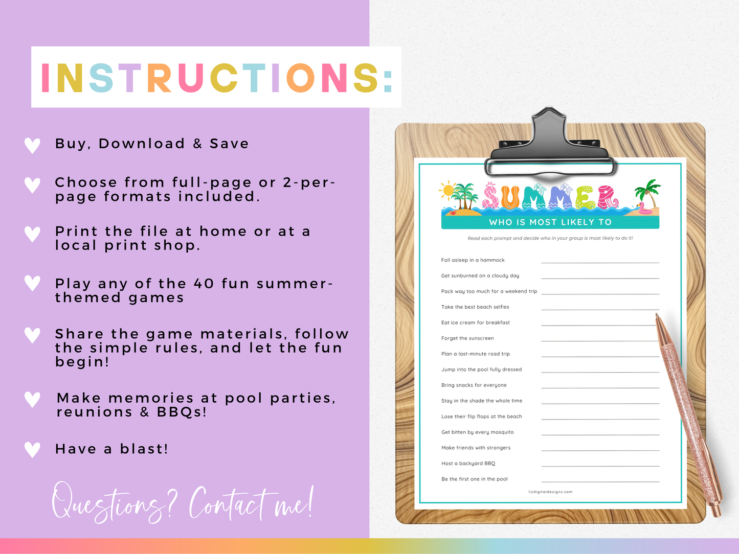 Summer Party Game Pack