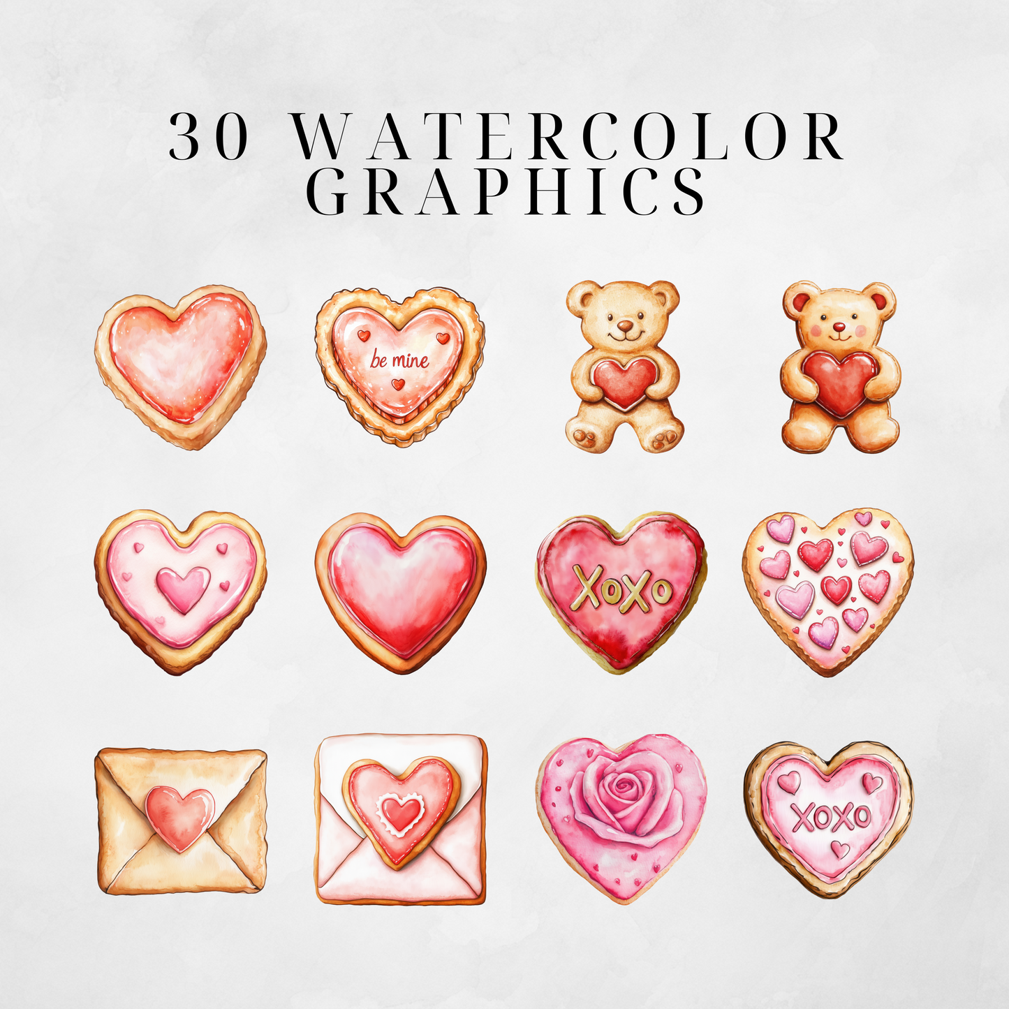 Valentine's Day Cookies Clipart Pack