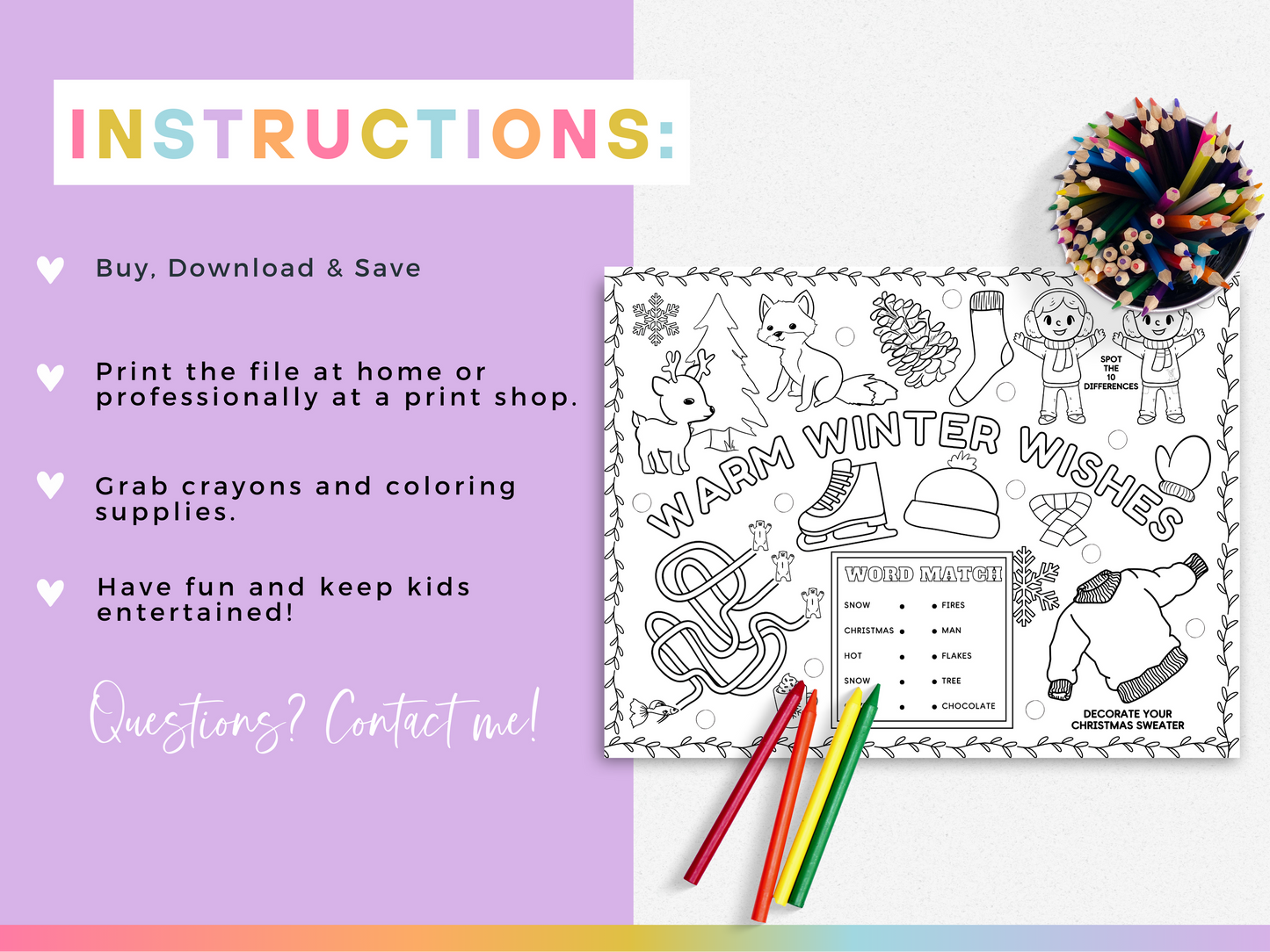 Christmas Activity Placemats