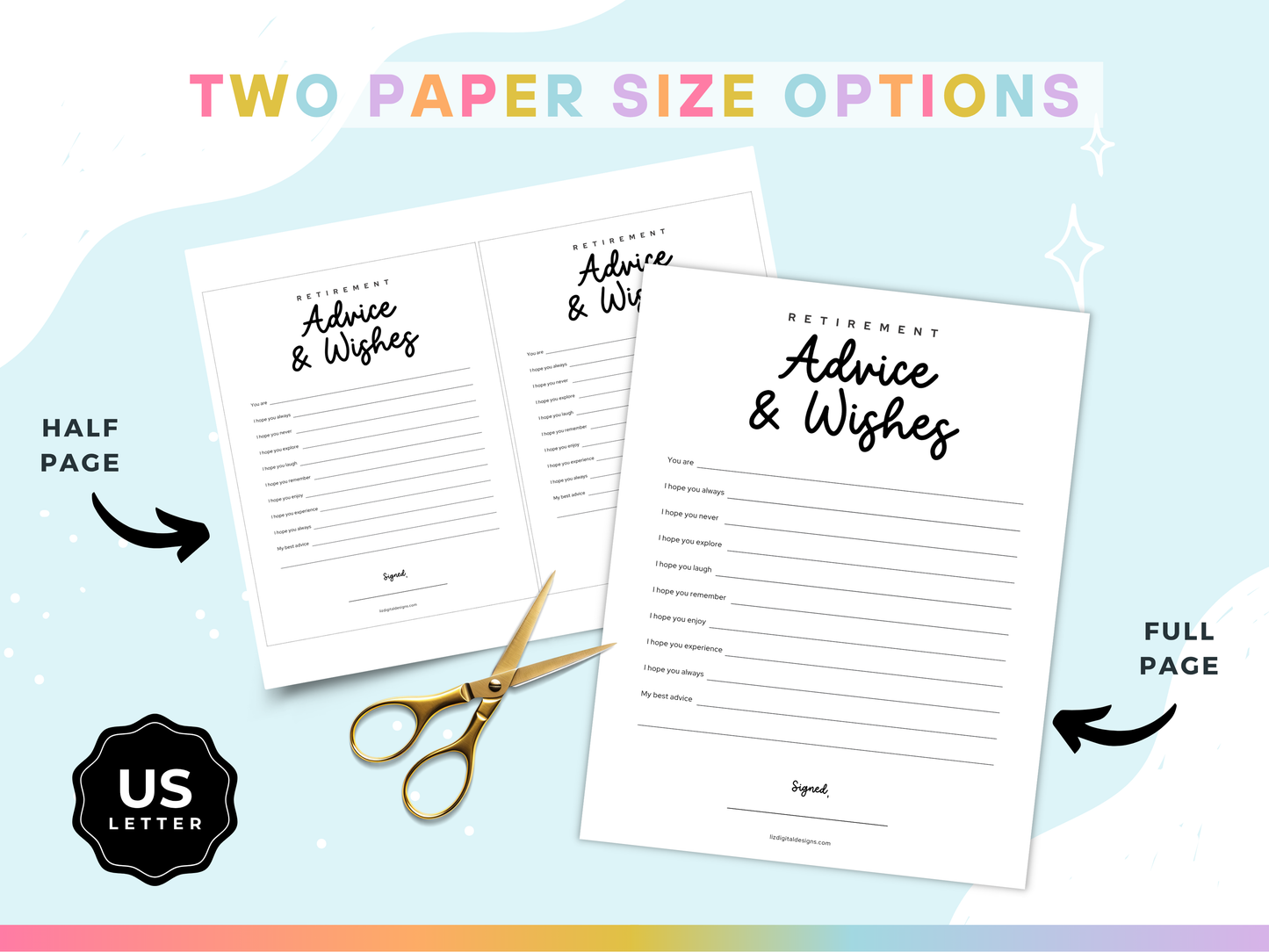Retirement Party Game - Advice & Wishes