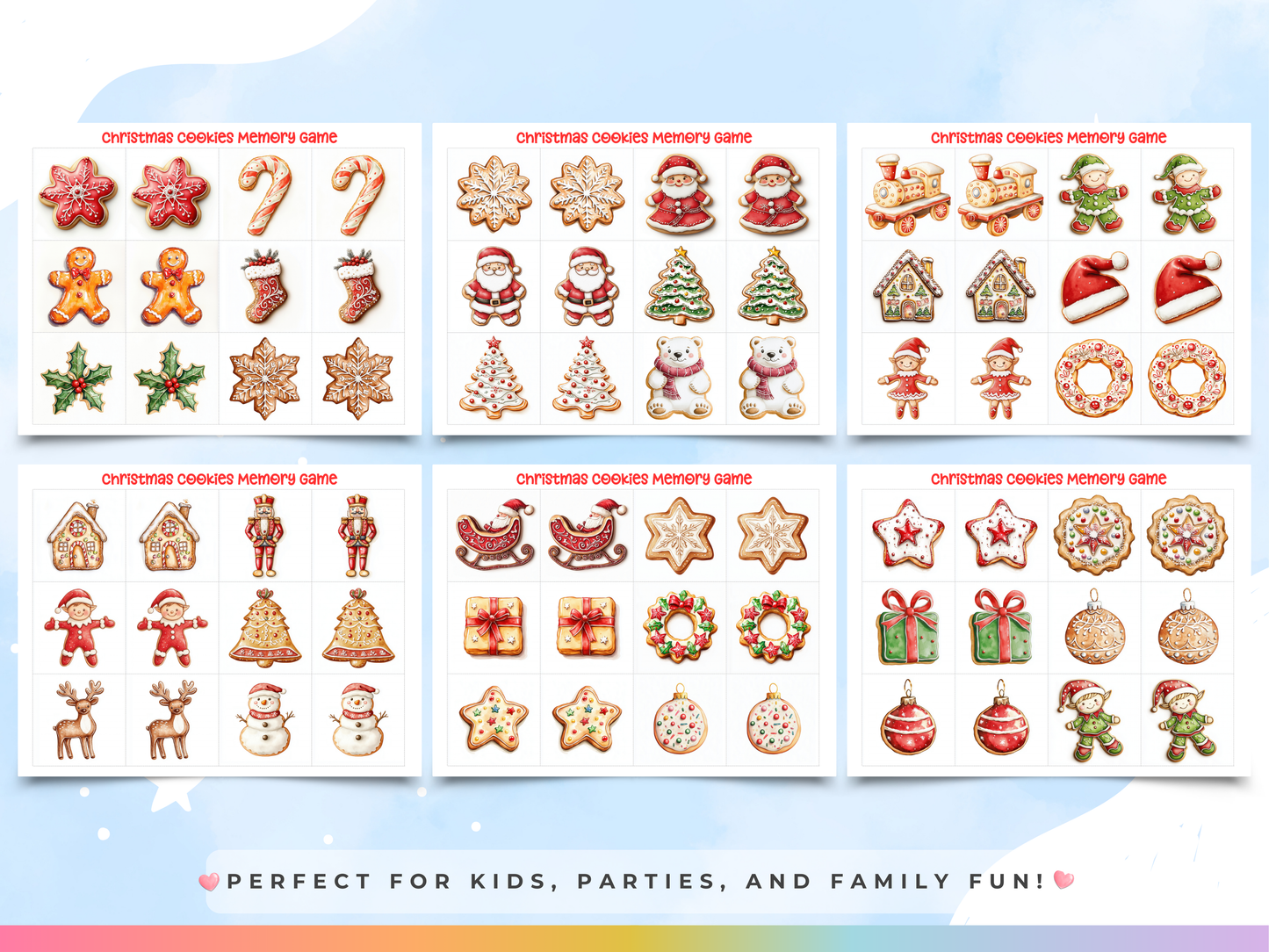 Christmas Cookies Memory Game