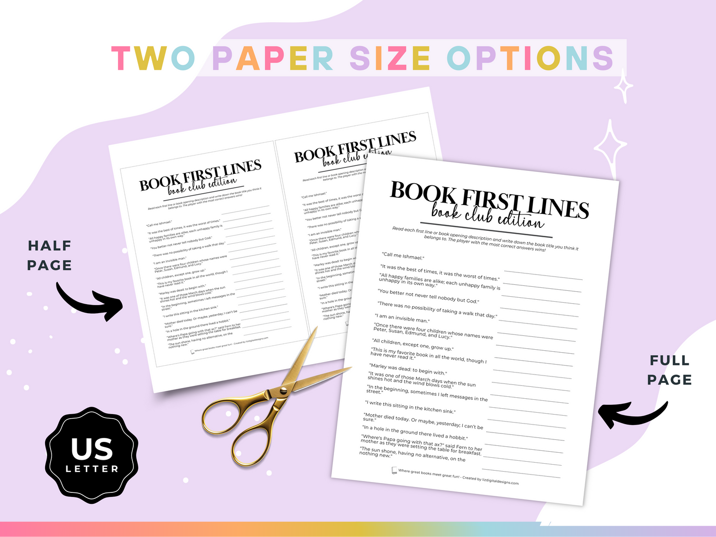 Book First Lines Trivia - Book Club Edition