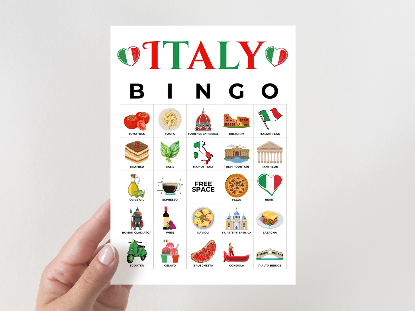 Italy Bingo Cards