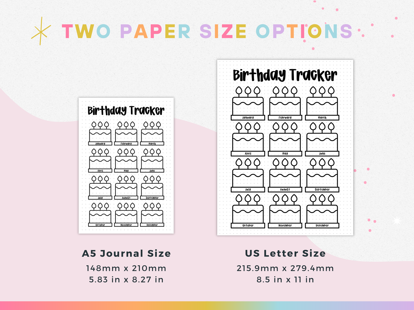 Birthday Tracker (Planner Insert)