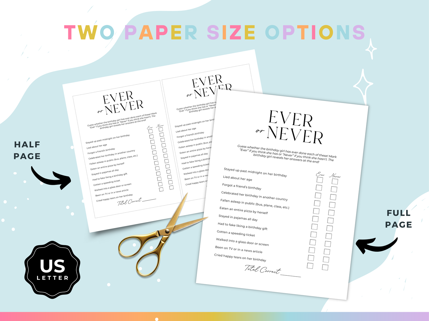 Birthday Games for Her Party Game Pack