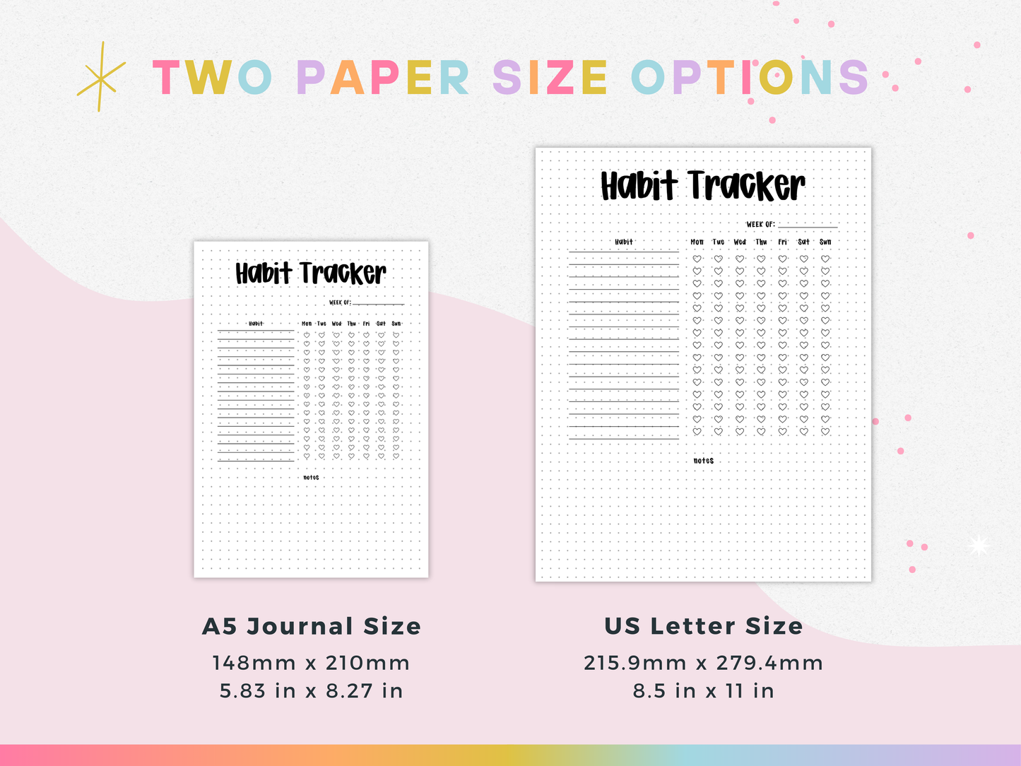 Weekly Habit Tracker (Planner Insert)