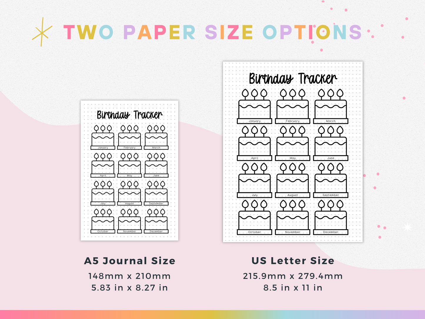 Birthday Tracker (Planner Insert)