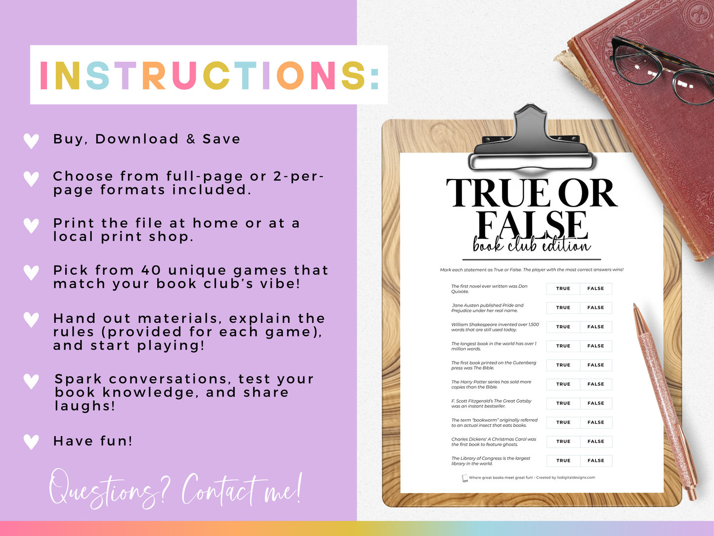 Book Club Game Pack (40 Games)