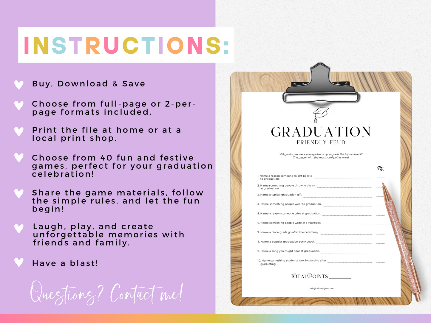 Graduation Party Game Pack