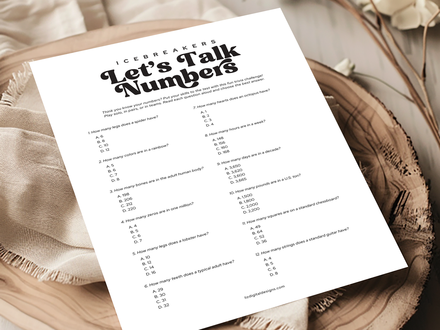 Icebreakers Party Game - Let's Talk Numbers