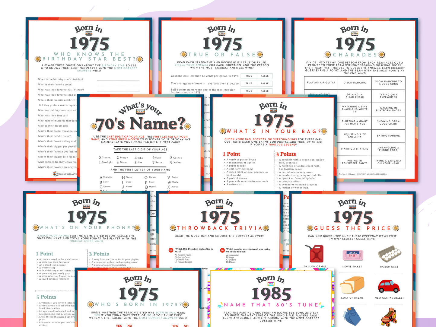 Born in 1975 Party Game Pack