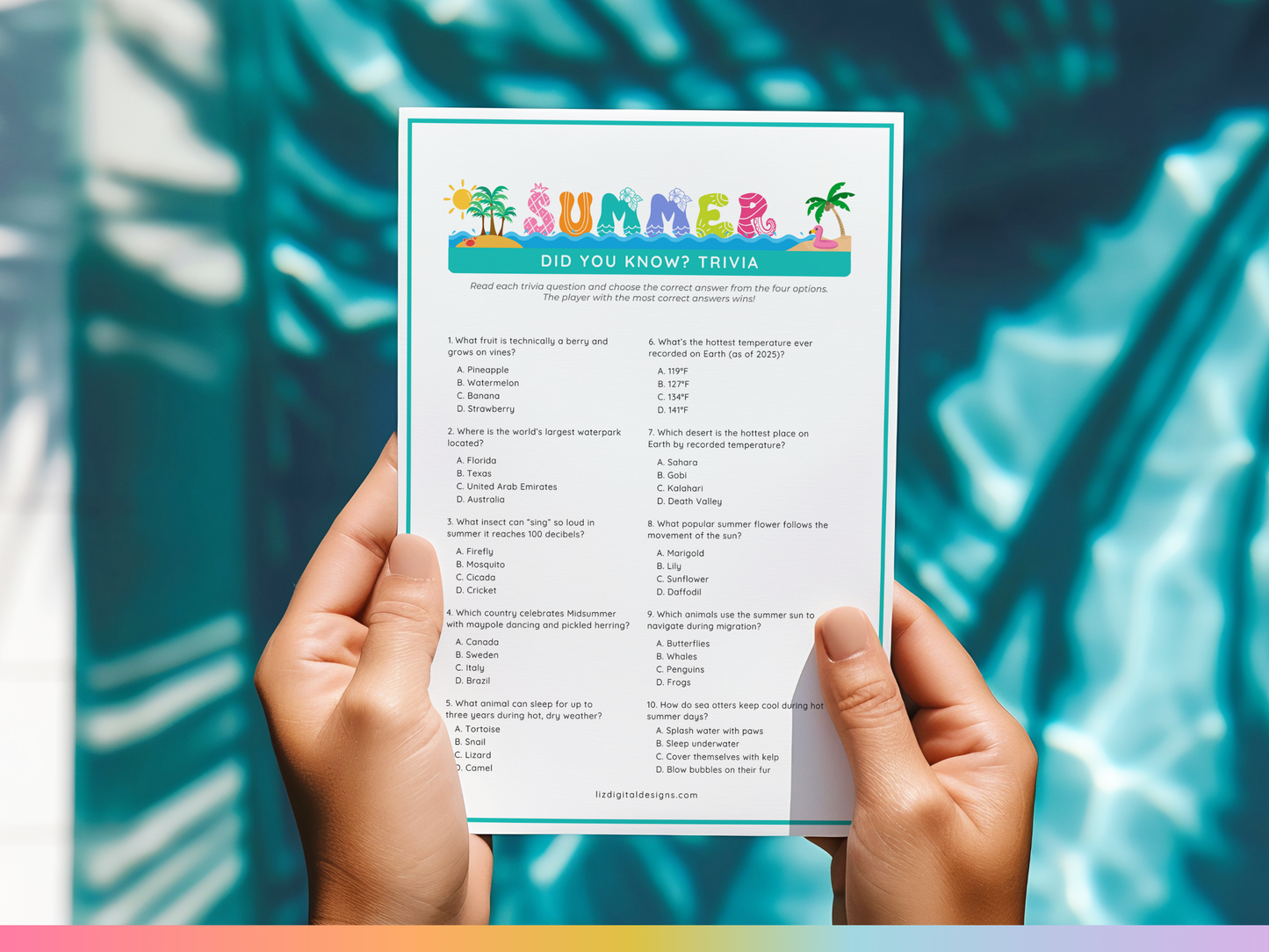 Did You Know? Summer Trivia Game