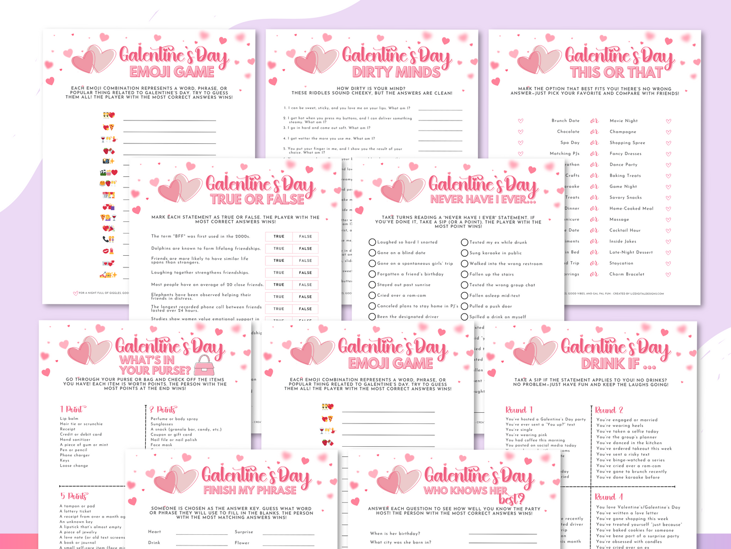 Galentine's Day Party Game Pack