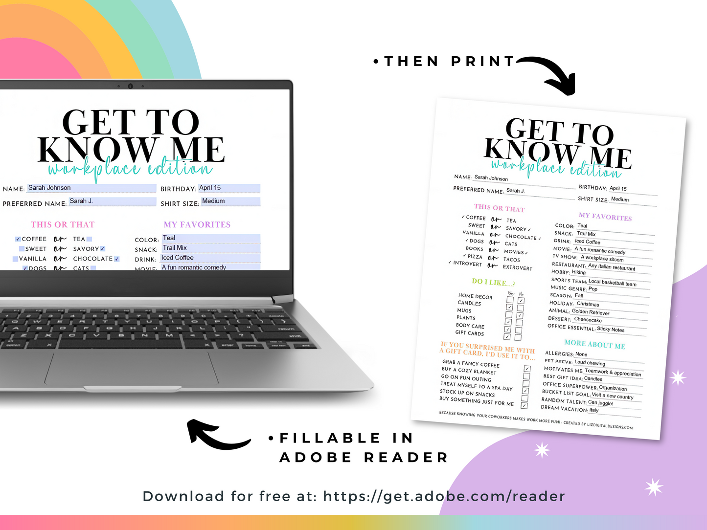 Get to Know Me Questionnaire (Workplace Edition)