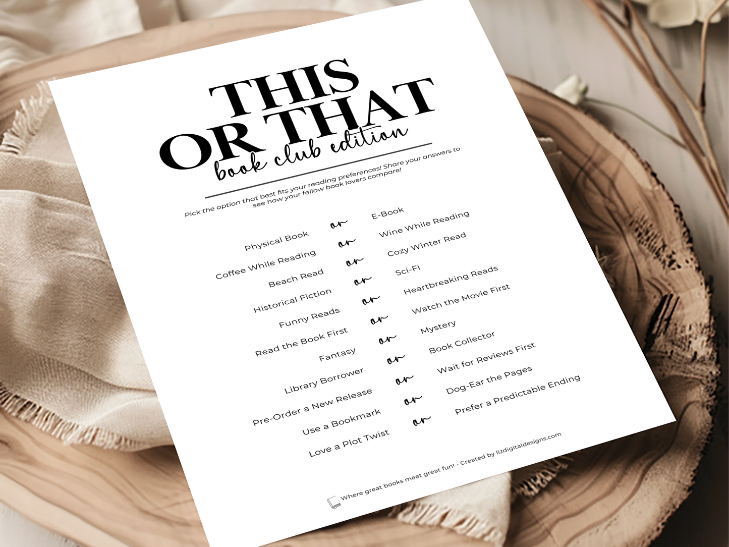 This or That - Book Club Edition