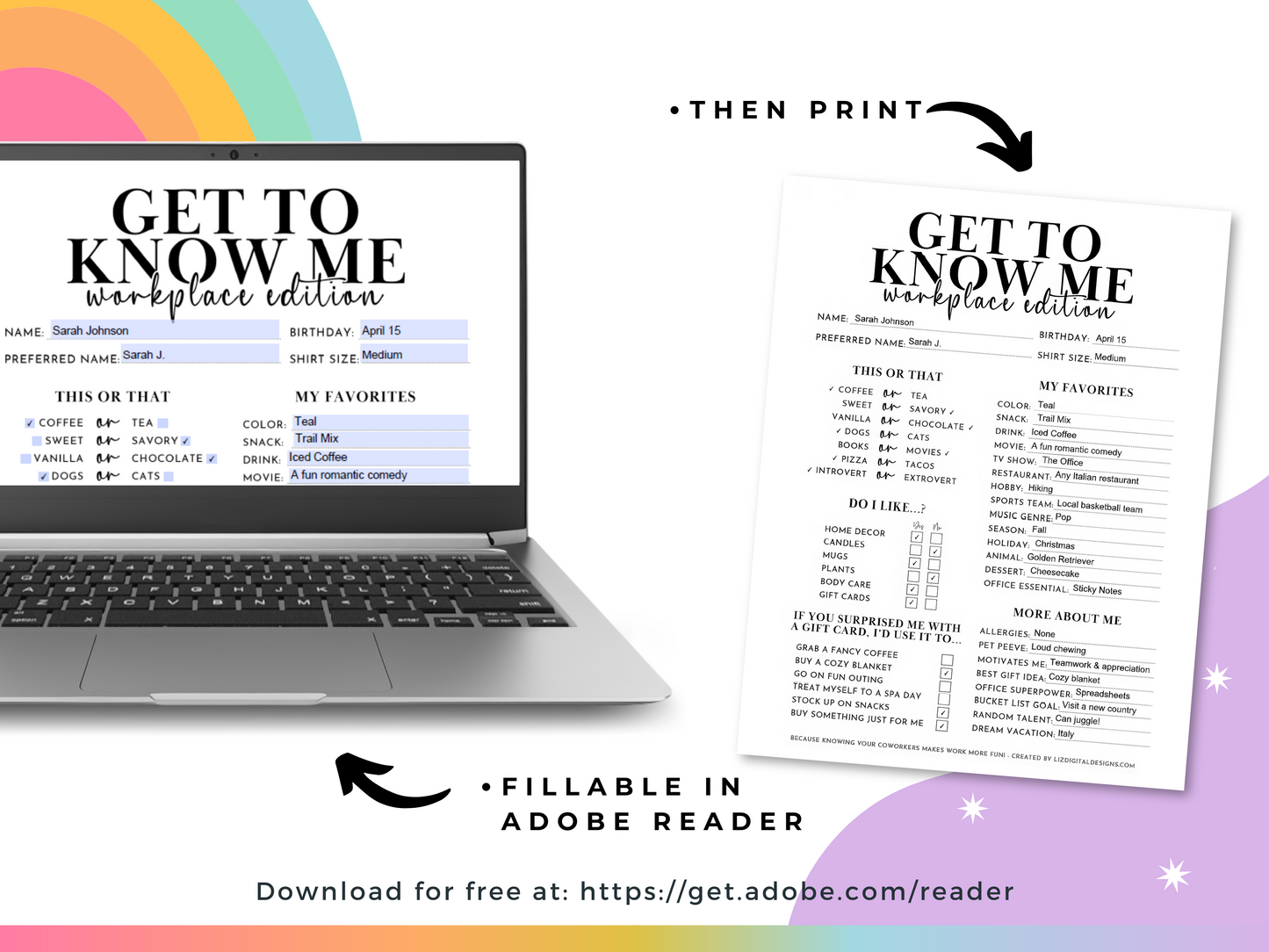 Get to Know Me Questionnaire (Workplace Edition)