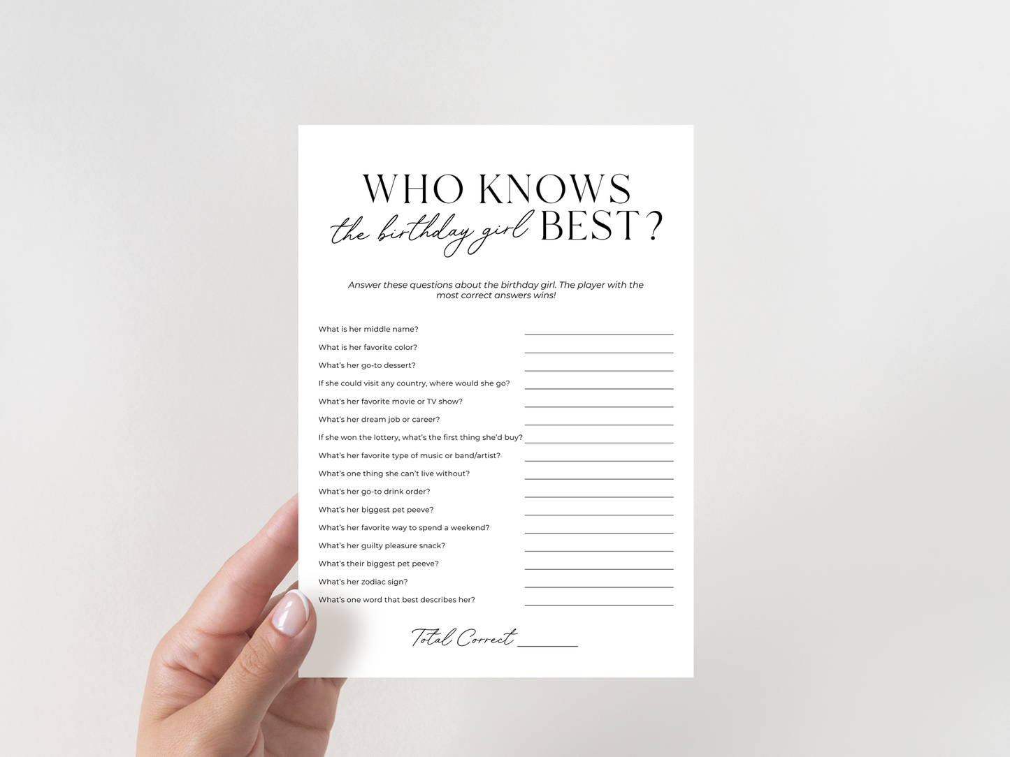 Birthday Games for Her Party Game Pack