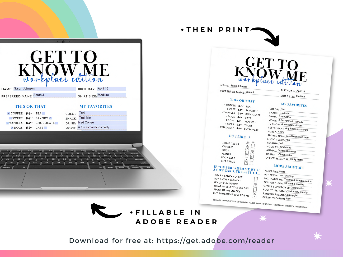 Get to Know Me Questionnaire (Workplace Edition)