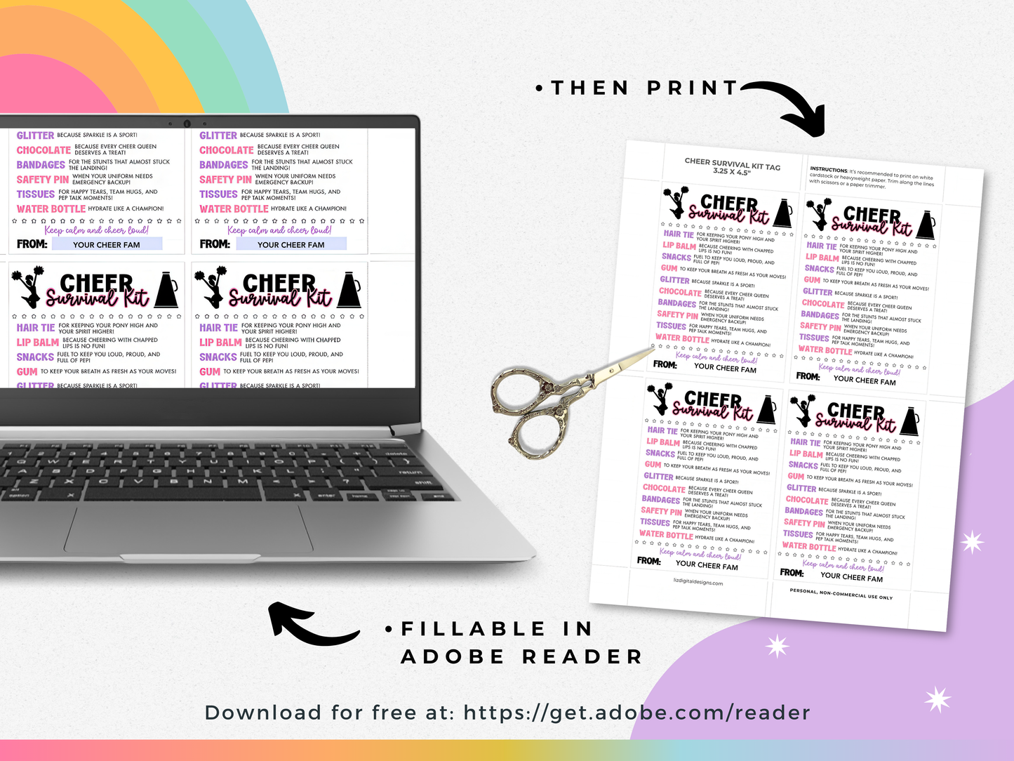 Cheer Survival Kit Tags