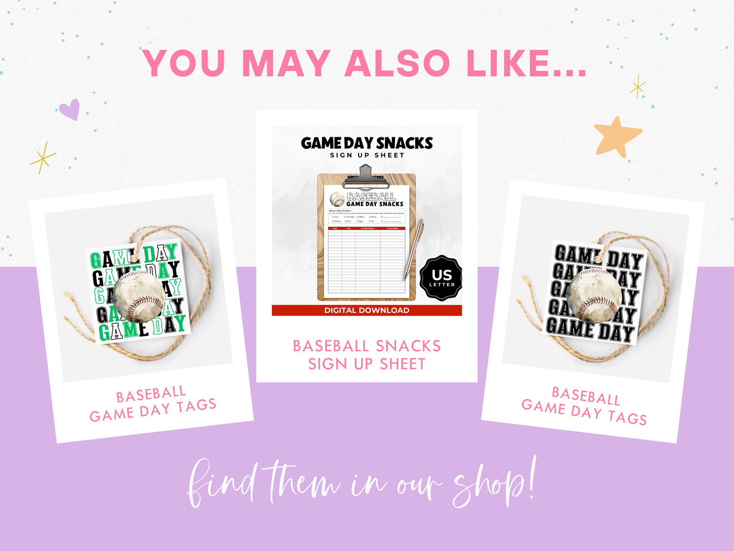 Baseball Game Day Treat Tags