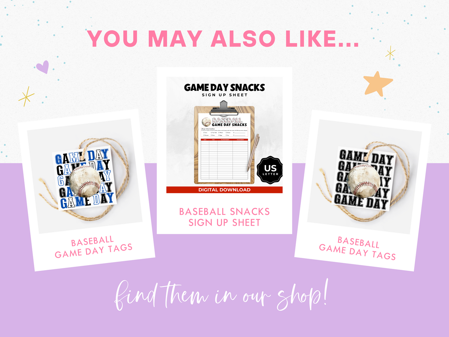 Baseball Game Day Treat Tags