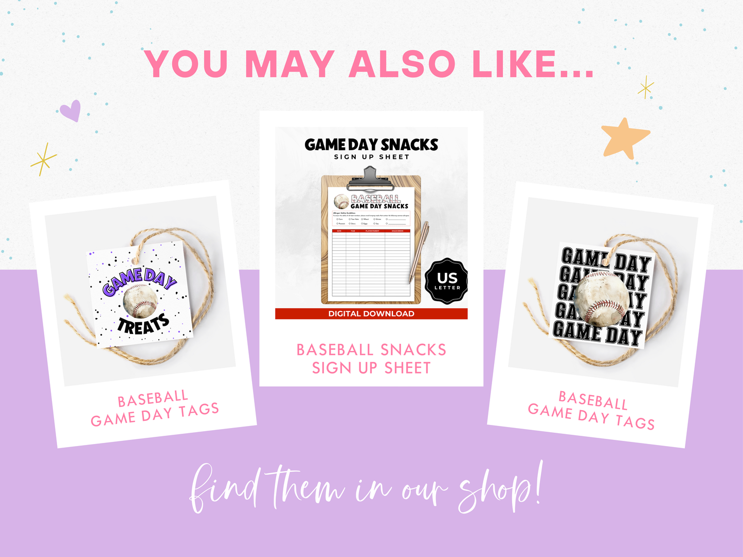 Baseball Game Day Treat Tags