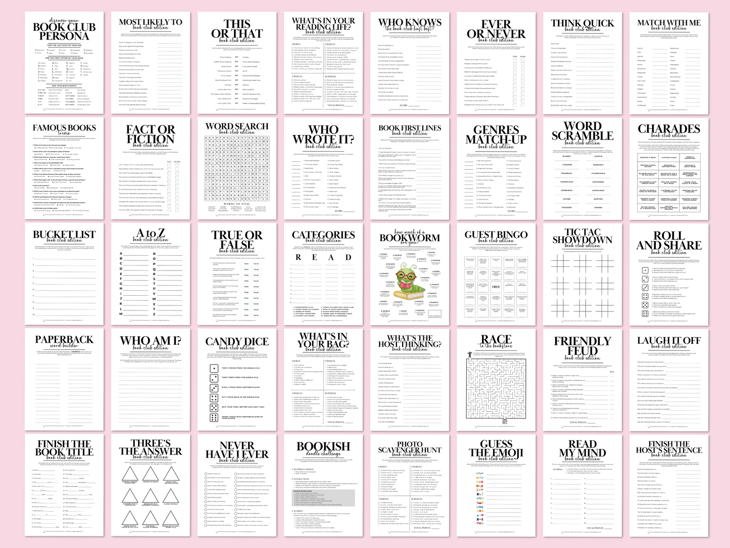 Book Club Game Pack (40 Games)