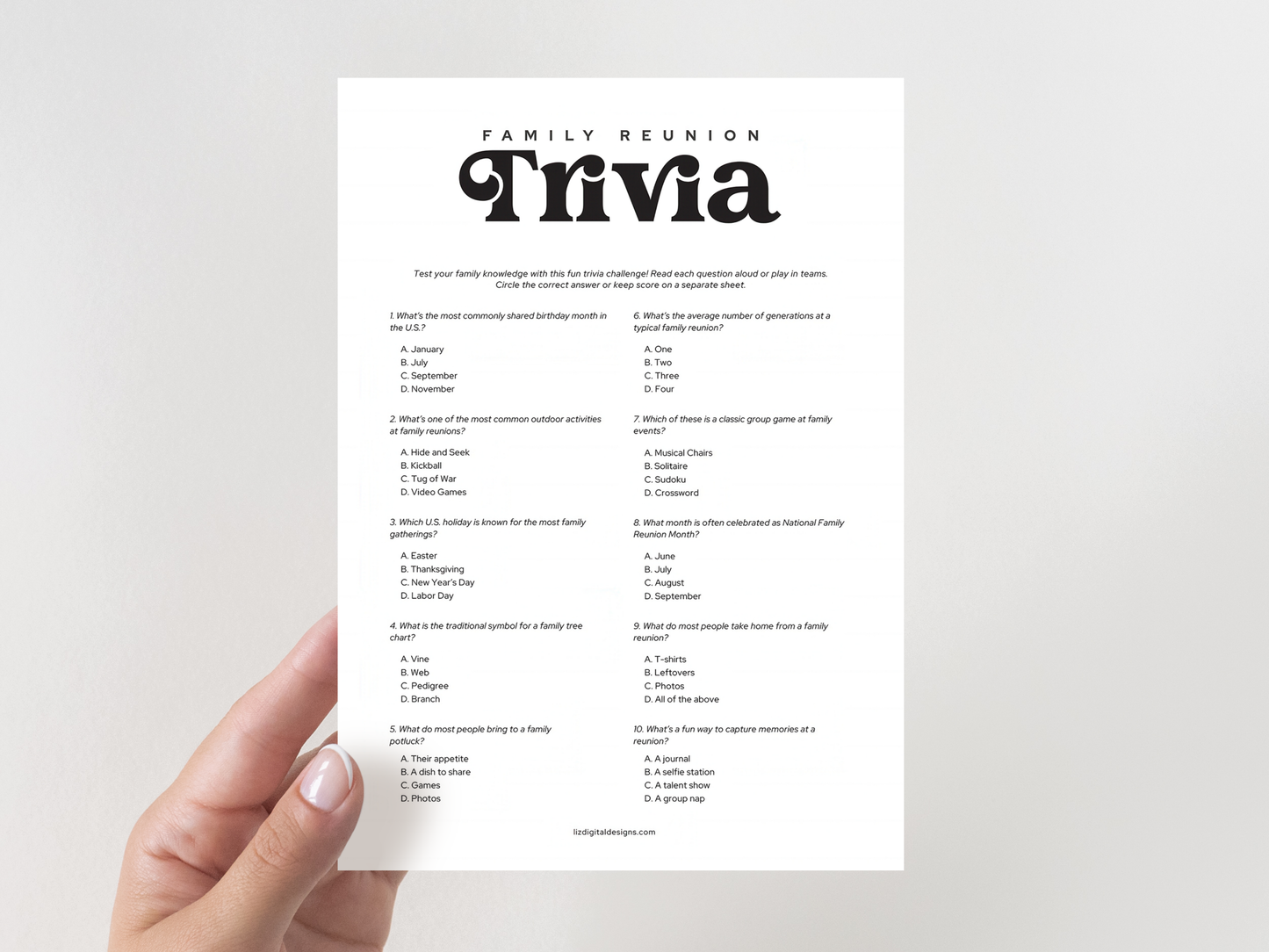 Family Reunion - Trivia