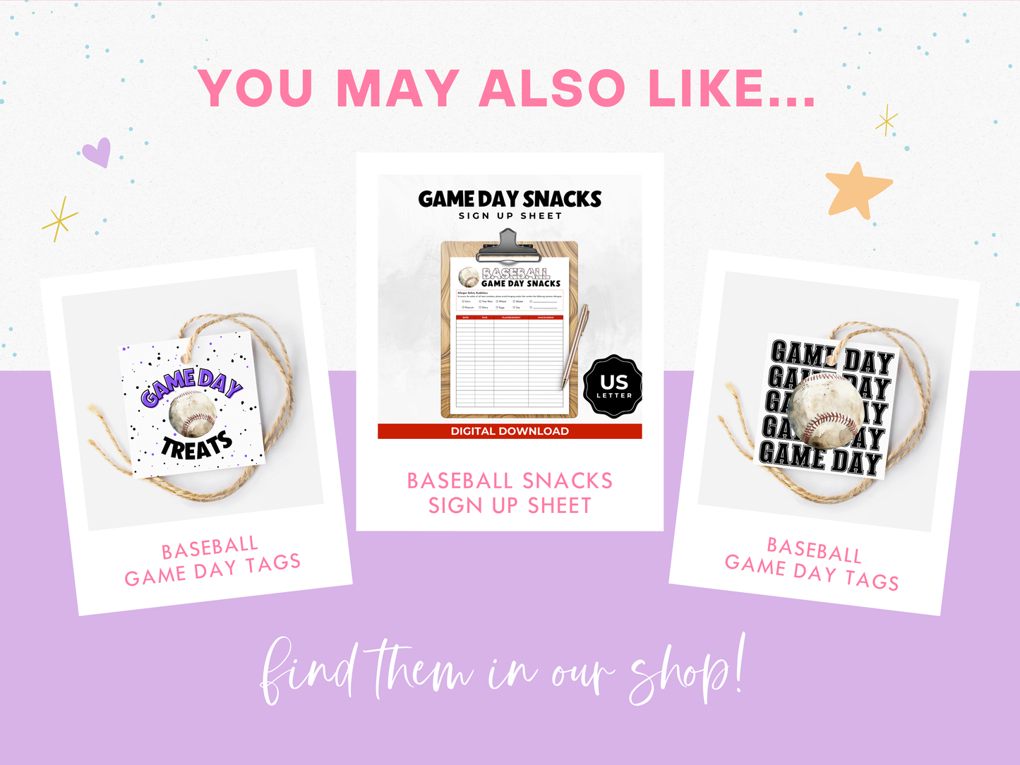 Baseball Game Day Treat Tags